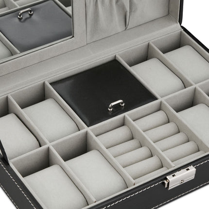 Black watch box for 8 watches