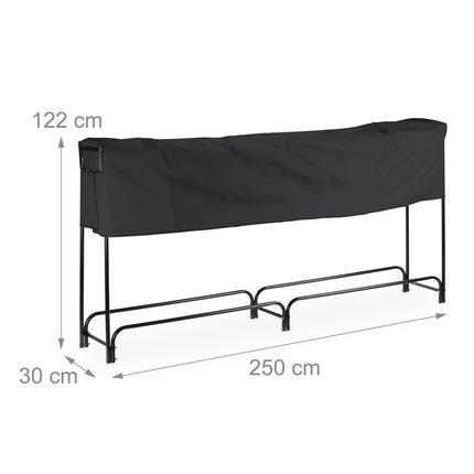Black wood shelf with lid