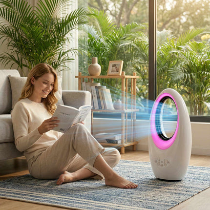 Bladeless Tower Fan, Quiet 36dB, 60 Oscillation, Remote Control