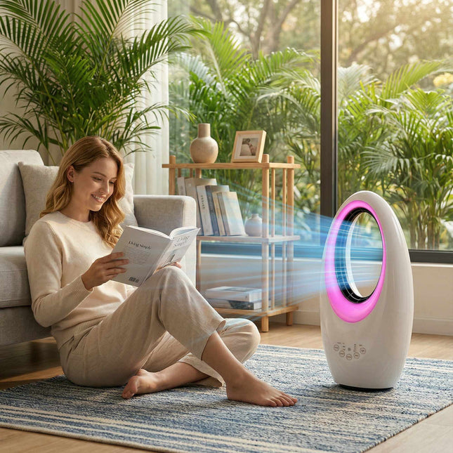 Bladeless Tower Fan, Quiet 36dB, 60 Oscillation, Remote Control
