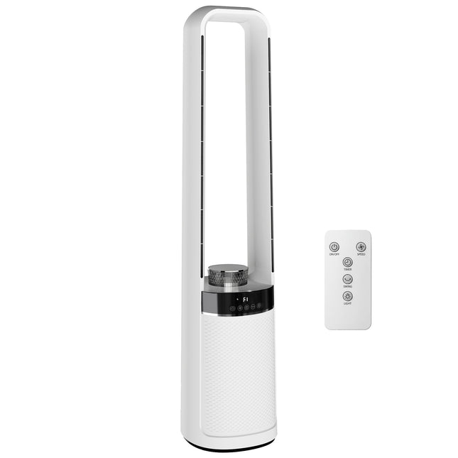 Bladeless Tower Fan with Remote, 45 Oscillation, Timer