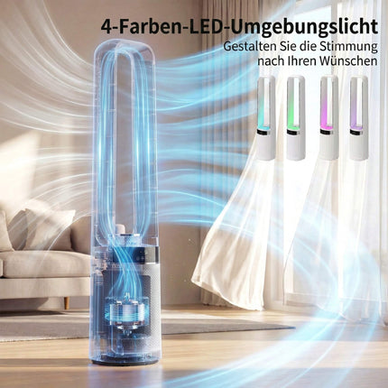 Bladeless Tower Fan with Remote, 45 Oscillation, Timer