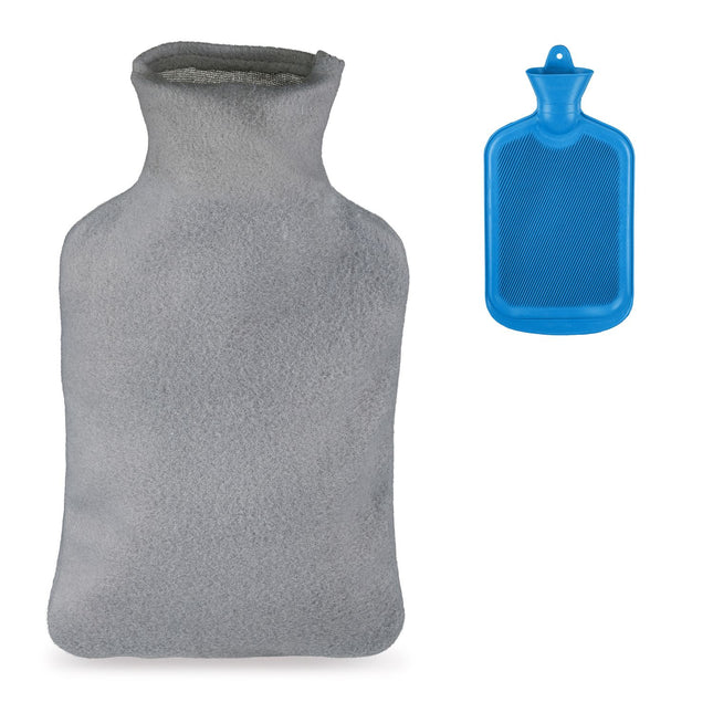 Blue 2L Hot Water Bottle with Cover for Adults & Kids
