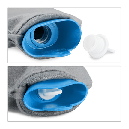 Blue 2L Hot Water Bottle with Cover for Adults & Kids