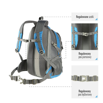 Blue Backpack, Large Capacity, Durable Fabric