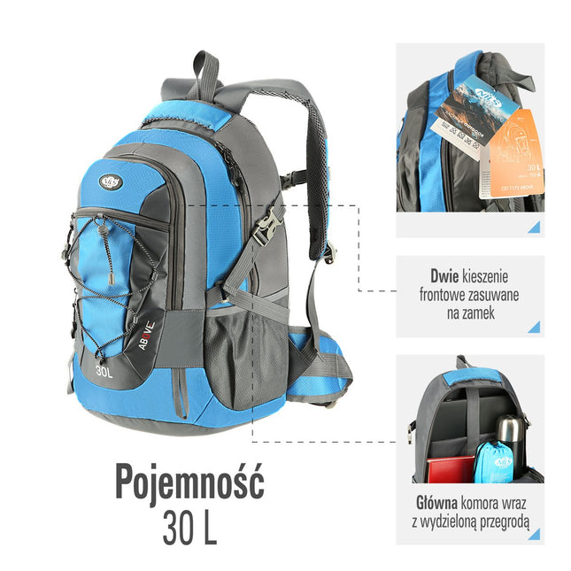 Blue Backpack, Large Capacity, Durable Fabric