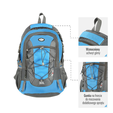 Blue Backpack, Large Capacity, Durable Fabric