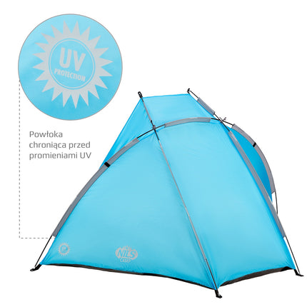 Blue Beach Tent, UV Protection, Portable, Easy Setup