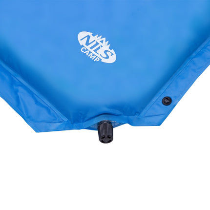Blue Double Self-Inflating Mat with Pillow, Camping