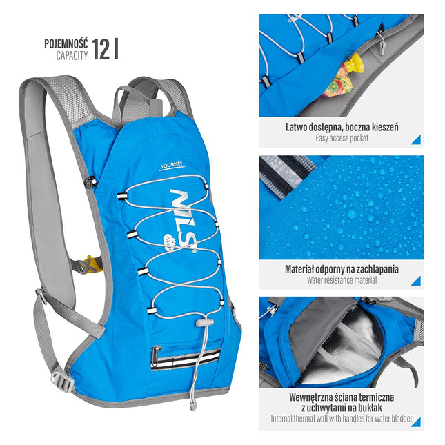 Blue Running Backpack, Lightweight, Water-Resistant