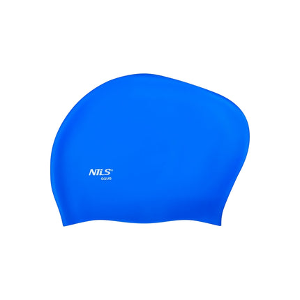 Blue Silicone Swimming Cap for Long Hair