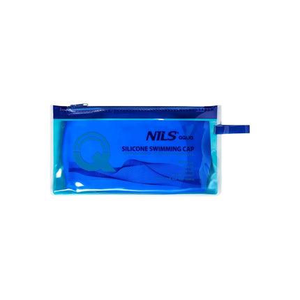 Blue Silicone Swimming Cap for Long Hair