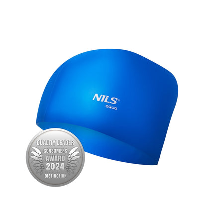 Blue Silicone Swimming Cap for Long Hair