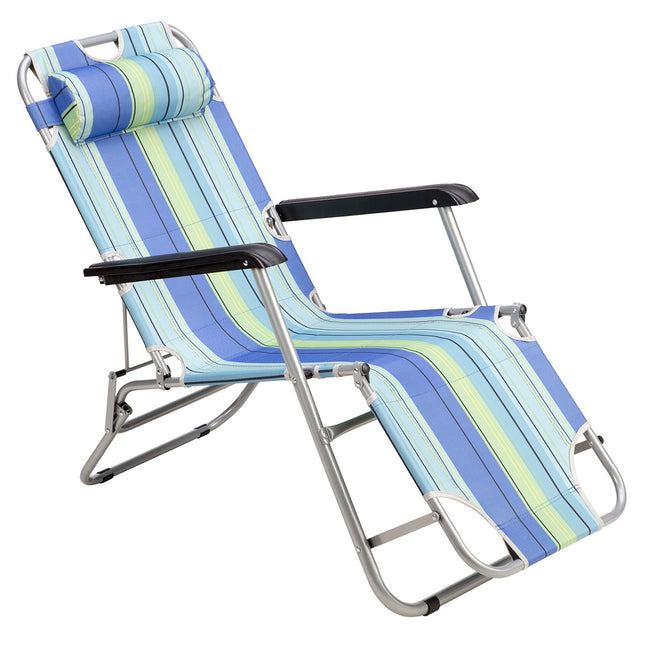 Blue Sun Lounger, Adjustable Reclining Chair