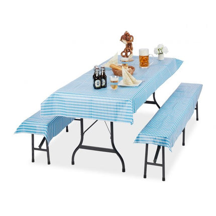 Blue and white wax cloth set in 3 parts