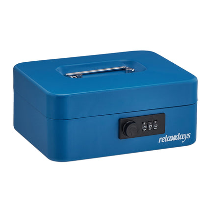 Blue cash drawer with combination lock