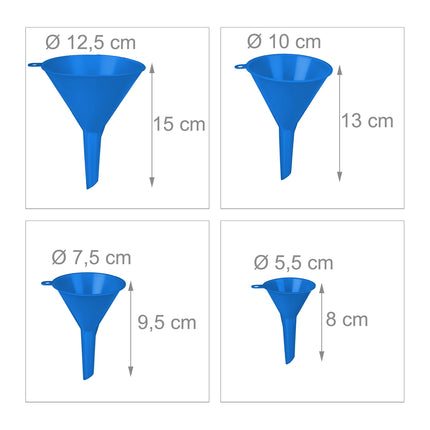 Blue funnel with hose