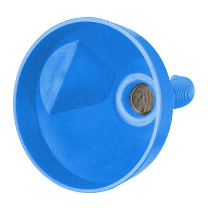 Blue funnel with hose