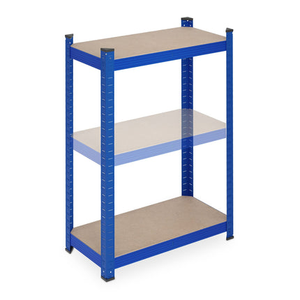 Blue sturdy shelves with 5 levels