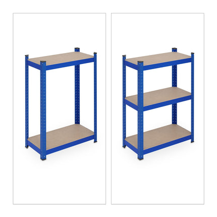 Blue sturdy shelves with 5 levels