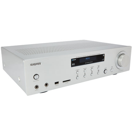 Bluetooth Amplifier, 2x60W RMS, Silver Finish