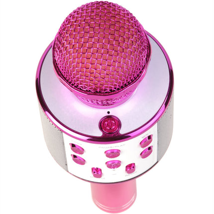Bluetooth Karaoke Microphone with built-in speaker. Pink