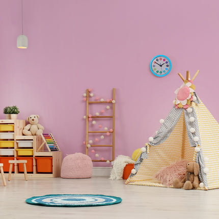Blue wall clock for children