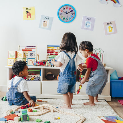 Blue wall clock for children