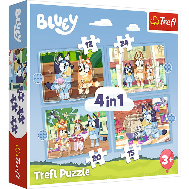 Bluey 4-in-1 Puzzle Set for Kids, Fun and Engaging Activities