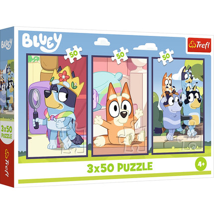 Bluey Puzzle Set, 3x50 Pieces, Family Fun Activity