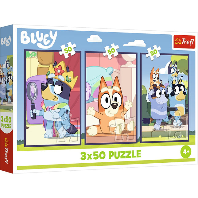 Bluey Puzzle Set, 3x50 Pieces, Family Fun Activity