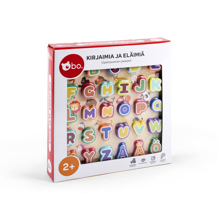 Bo. Educational Wooden Puzzle "Alphabet And Animals" (In Finnish Lang.)