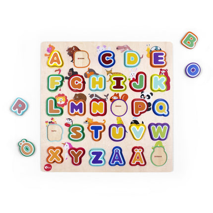 Bo. Educational Wooden Puzzle "Alphabet And Animals" (In Finnish Lang.)
