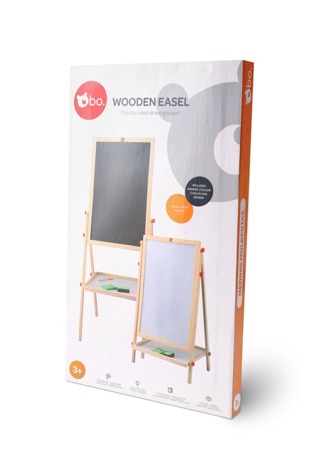 Bo. Wooden Easel, Double-Sided Drawing Board