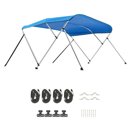 Boat Bimini Top 3-Bow, 72 in, 85-90 in, Aluminum Frame