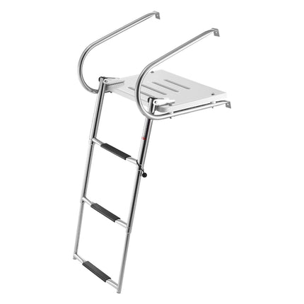 Boat Ladder, 3-Step Stainless Steel Telescoping, 400 lb