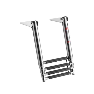 Boat Ladder, 4-Step 304 Stainless Telescoping Folding