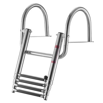 Boat Ladder, 4-Step Stainless Steel Folding, 600 lb