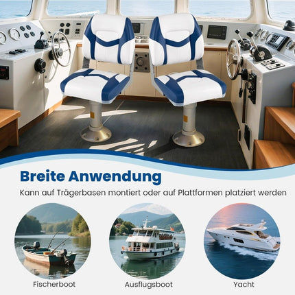 Boat Seat Set, 2-Pack, 7cm Foam, Foldable, PVC Leather