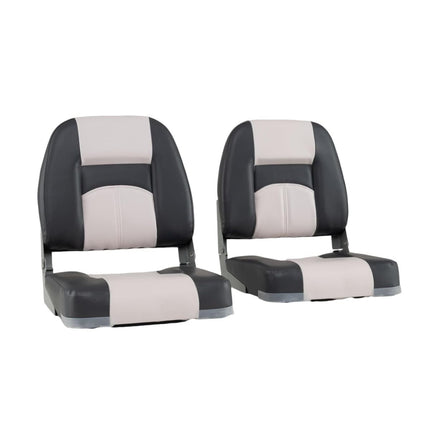 Boat Seats Set of 2, Foldable, PVC Leather, 7cm Cushion