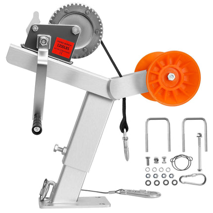 Boat Trailer Winch Stand With Roller, 1200 lb Winch