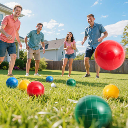 Bocce Ball Set 107mm, 8 Resin Balls, Bag and Pallino