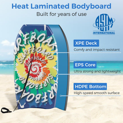 Bodyboard Boogie Board 33–41 In, EPS Core, Wrist Leash