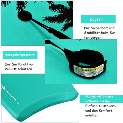 Bodyboard for Kids, 83x47x5.5 cm, Green, EPS Core