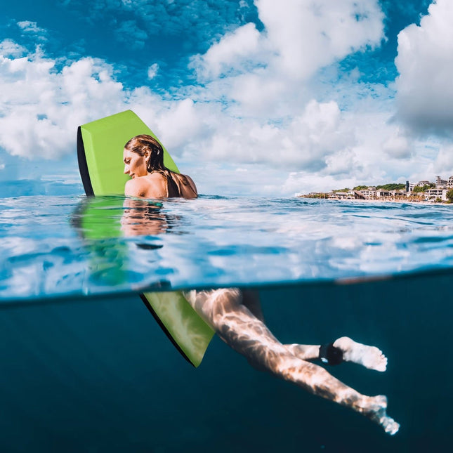 Bodyboard lightweight swimming board with EPS core & XPE surface for the beach for children & adults 106cm green
