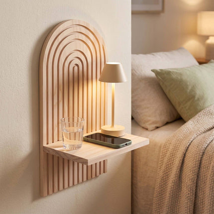 Boho Wall Shelves, Set of 2 – Natural Pine, 35x18x13 cm