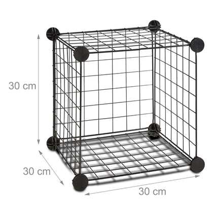 Bolt-free shelves in wire mesh 16 compartments