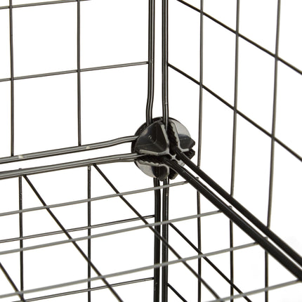 Bolt-free shelves in wire mesh 16 compartments