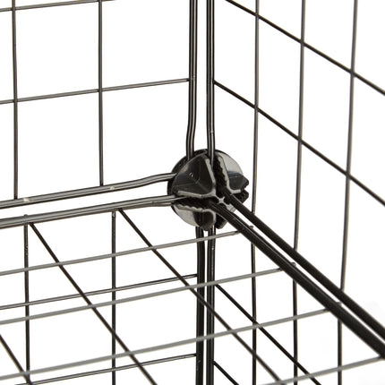 Bolt-free shelves in wire mesh 9 compartments