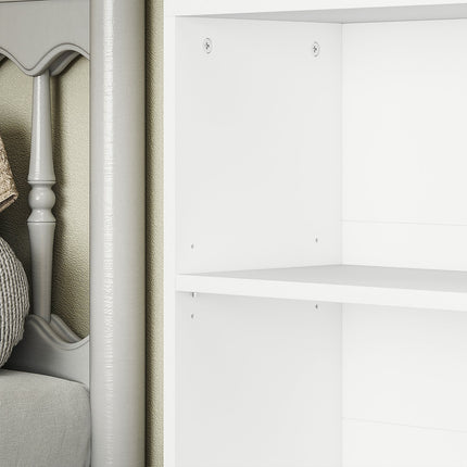 Bookcase, 6 compartments, adjustable shelves, chipboard, 60 x 24 x 158.5 cm, white
